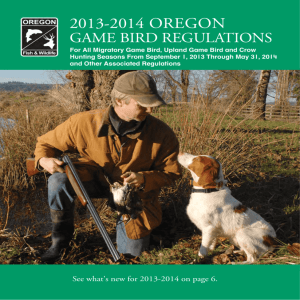 2013-2014 Oregon Game Bird Regulations