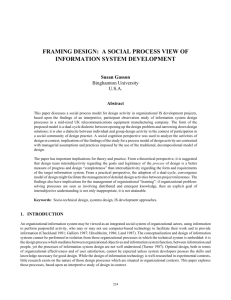 framing design: a social process view of information system
