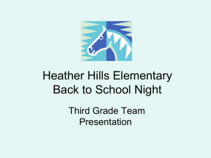 Heather Hills Elementary Back to School Night