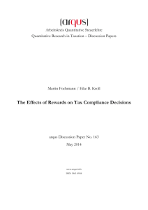 The Effects of Rewards on Tax Compliance Decisions