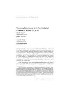 Measuring endorsement of the new ecological paradigm: A revised