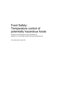 Food Safety: Temperature control of potentially hazardous foods (pdf