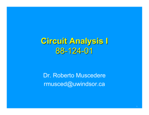 Circuit Analysis I 88-124-01