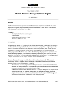 Human Resource Management in a Project