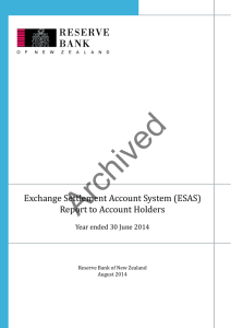 Exchange Settlement Account System (ESAS) Report to Account