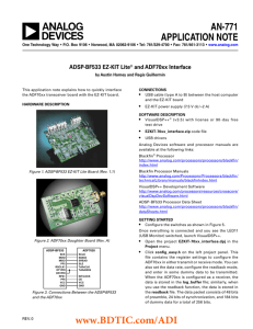 ADSP-BF533 EZ-KIT Lite® and ADF70xx Interface Application Note