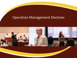 Operation Management Electives - USC Marshall Current Students