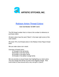 ARTISTIC STITCHES, INC. Robison Anton Thread Colors