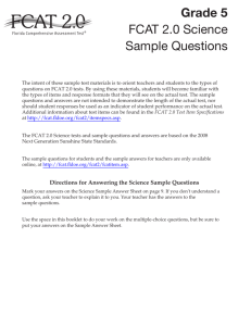 FCAT 2.0 2013 Grade 5 Science Sample Questions