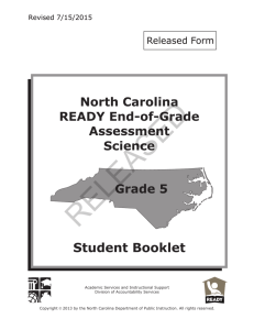 Grade 5 Science Released Form - Public Schools of North Carolina