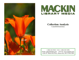 Collection Analysis - Mackin Educational Resources