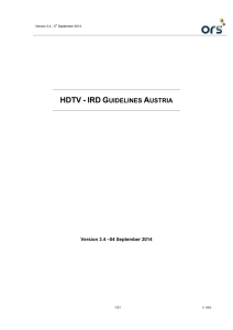 HDTV - IRD Guidelines Austria