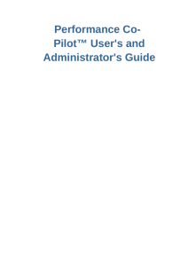 Performance Co-Pilot™ User's and Administrator's Guide