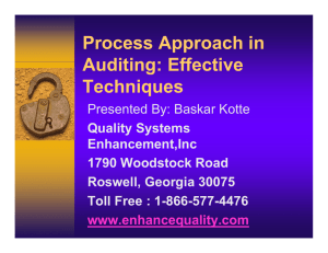Presentation: Process Approach in Auditing: Effective Techniques