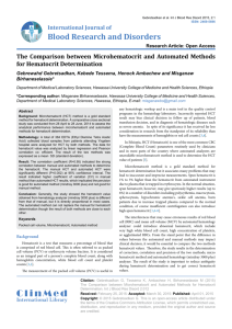 The Comparison between Microhematocrit and Automated Methods