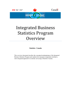 Statistics Canada Integrated Business Statistics Program Overview