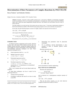 Determination of Rate Parameters of Complex Reactions by