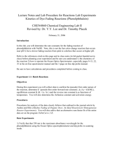 Lecture Notes and Lab Procedure for Reactions Lab Experiments