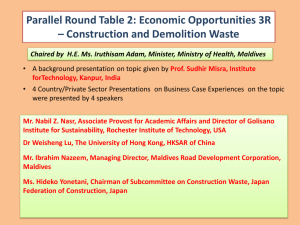 Parallel Round Table 2: Economic Opportunities 3R – Construction
