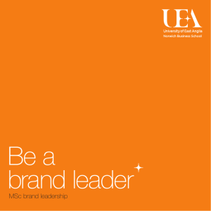 MSc brand leadership - University of East Anglia