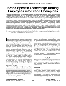 Brand-Specific Leadership: Turning Employees into Brand Champions