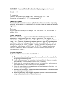 ChBE 2120 Numerical Methods in Chemical Engineering (required