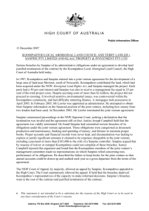 Koompahtoo v Sanpine - High Court of Australia