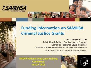 Funding Information on SAMHSA Criminal Justice