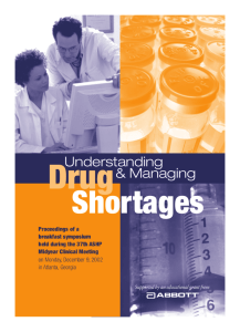 Understanding & Managing Drug Shortages.