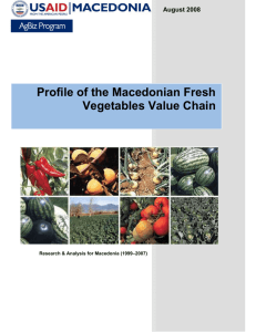 Profile of the Macedonian Fresh Vegetables Value Chain