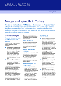 Merger and spin-offs in Turkey