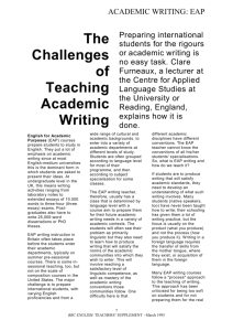 The Challenges of Teaching Academic Writing