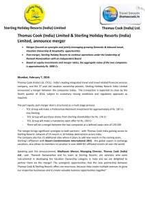 Thomas Cook (India) Limited & Sterling Holiday Resorts (India