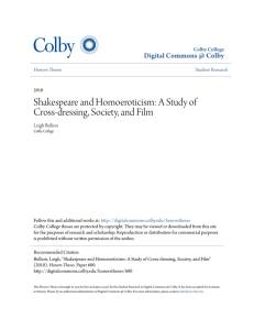 Shakespeare and Homoeroticism: A Study of Cross