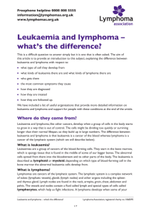 Leukaemia and lymphoma – what's the difference?