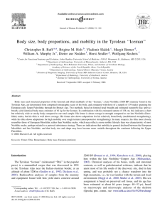 Body size, body proportions, and mobility in the Tyrolean ''Iceman''
