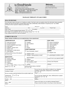 Initial Health Intake Form