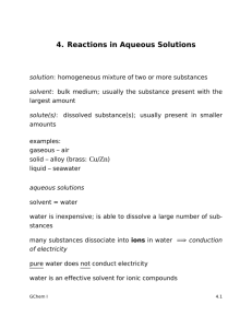 4. Reactions in Aqueous Solutions