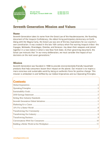 Seventh Generation Mission and Values
