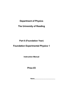 Foundation Experimental Physics 1