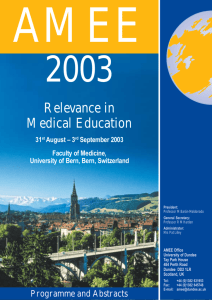 AMEE 2003 Programme and Abstracts
