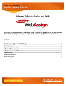 Enhanced WebAssign Student User Guide