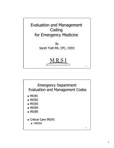 Evaluation and Management Coding for Emergency Medicine