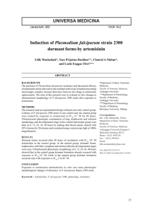 UNIVERSA MEDICINA Induction of Plasmodium falciparum strain