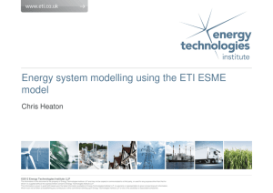Energy system modelling using the ETI ESME model