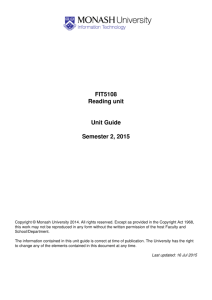 FIT5108 Reading unit Unit Guide Semester 2, 2015