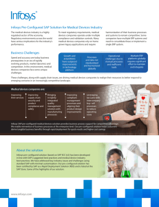Infosys Preconfigured SAP solution for medical devices industry