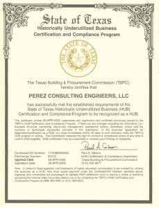 HUB certified - Perez Consulting Engineers