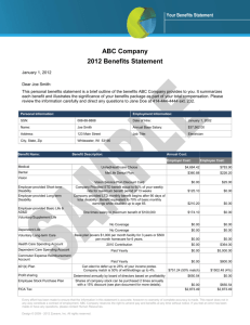 ABC Company 2012 Benefits Statement