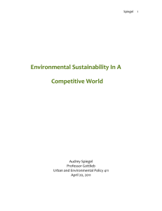 Environmental Sustainability In A Competitive World